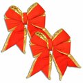 Queens Of Christmas 12 in. Christmas Bow with Gold Trim, Red, 2PK BOW-12-REGO-2PK